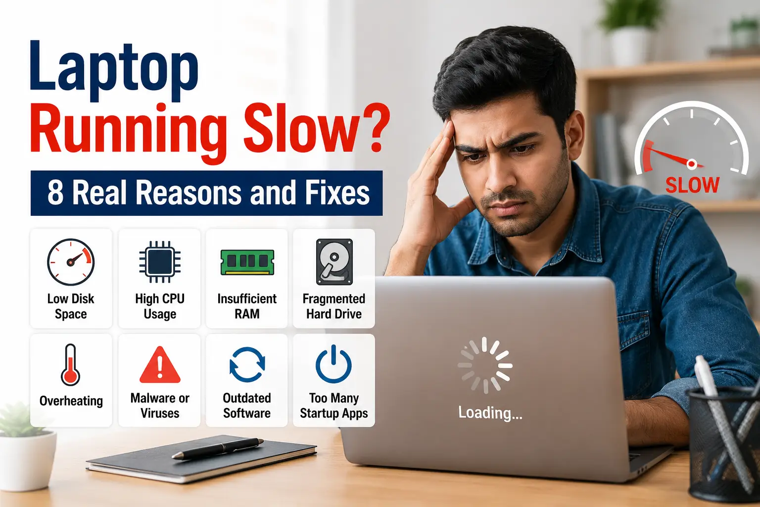 Laptop Running Slow? 8 Real Reasons and Fixes